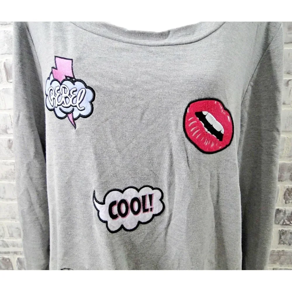 Rebel‎ Wilson for Torrid Patchwork Sweatshirt size 2 Free Shipping! Pre-owned